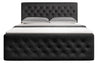Luxuriöses Boxspringbett Bellissimo Kunstleder mit 4 Schubladen, Federkernmatratze, Topper