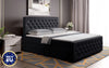 Luxuriöses Boxspringbett Bellissimo Kunstleder mit 4 Schubladen, Federkernmatratze, Topper