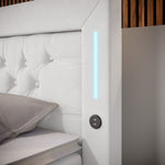 Lade das Bild in den Galerie-Viewer, Diva Boxspringbett mit Samtbezug, LED-Beleuchtung, USB &amp; Stauraum-Schubladen
