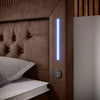 Diva Boxspringbett mit Samtbezug, LED-Beleuchtung, USB & Stauraum-Schubladen
