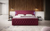 Diva Boxspringbett mit Samtbezug, LED-Beleuchtung, USB & Stauraum-Schubladen
