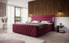 Diva Boxspringbett mit Samtbezug, LED-Beleuchtung, USB & Stauraum-Schubladen