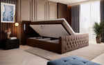 Lade das Bild in den Galerie-Viewer, Elegance Boxspringbett Samt LED USB – Luxus Schlafzimmer mit Stauraum
