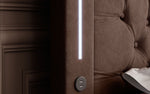 Lade das Bild in den Galerie-Viewer, Elegance Boxspringbett Samt LED USB – Luxus Schlafzimmer mit Stauraum
