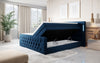 Majestätisches Boxspringbett Samt mit LED-Beleuchtung, USB-Anschlüssen und Stauraum
