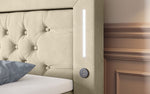 Lade das Bild in den Galerie-Viewer, Majestätisches Boxspringbett Samt mit LED-Beleuchtung, USB-Anschlüssen und Stauraum
