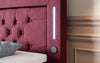 Majestätisches Boxspringbett Samt mit LED-Beleuchtung, USB-Anschlüssen und Stauraum