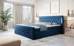 Lade das Bild in den Galerie-Viewer, Majestätisches Boxspringbett Samt mit LED-Beleuchtung, USB-Anschlüssen und Stauraum
