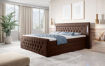 Lade das Bild in den Galerie-Viewer, Majestätisches Boxspringbett Samt mit LED-Beleuchtung, USB-Anschlüssen und Stauraum
