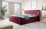 Lade das Bild in den Galerie-Viewer, Majestätisches Boxspringbett Samt mit LED-Beleuchtung, USB-Anschlüssen und Stauraum
