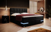 Luxuriöses Milano Boxspringbett: LED-Beleuchtung, Kunstlederbezug, Chromfüße – Optimaler Schlaf