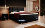 Lade das Bild in den Galerie-Viewer, Luxuriöses Milano Boxspringbett: LED-Beleuchtung, Kunstlederbezug, Chromfüße – Optimaler Schlaf
