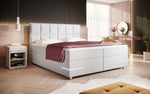 Lade das Bild in den Galerie-Viewer, Luxuriöses Milano Boxspringbett: LED-Beleuchtung, Kunstlederbezug, Chromfüße – Optimaler Schlaf
