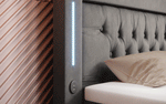 Lade das Bild in den Galerie-Viewer, Paradis Boxspringbett mit LED-Beleuchtung, USB-Anschlüssen, Chromfüßen und luxuriösem Samt

