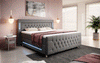 Paradis Boxspringbett mit LED-Beleuchtung, USB-Anschlüssen, Chromfüßen und luxuriösem Samt