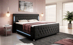 Lade das Bild in den Galerie-Viewer, Paradis Boxspringbett mit LED-Beleuchtung, USB-Anschlüssen, Chromfüßen und luxuriösem Samt
