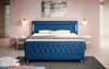 Paradis Boxspringbett mit LED-Beleuchtung, USB-Anschlüssen, Chromfüßen und luxuriösem Samt
