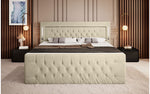 Lade das Bild in den Galerie-Viewer, Elegance Boxspringbett Samt LED USB – Luxus Schlafzimmer mit Stauraum
