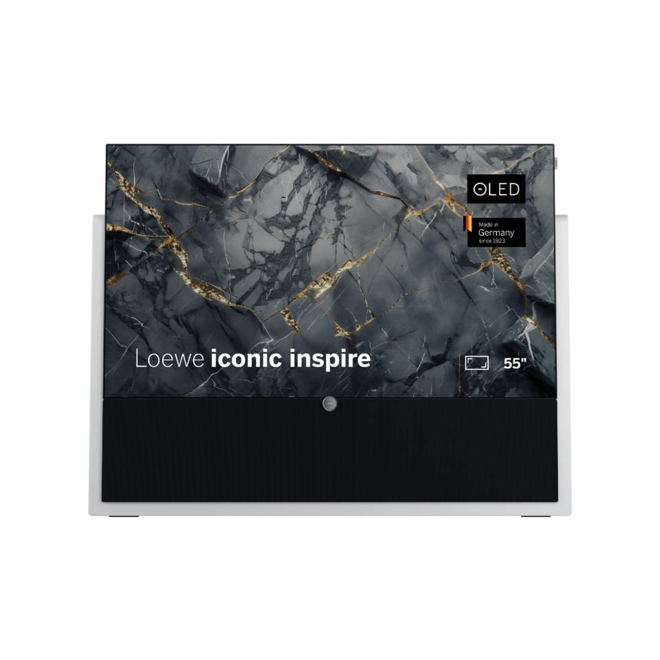 Loewe iconic inspire 55 Pure White OLED Smart TV mit Soundbar