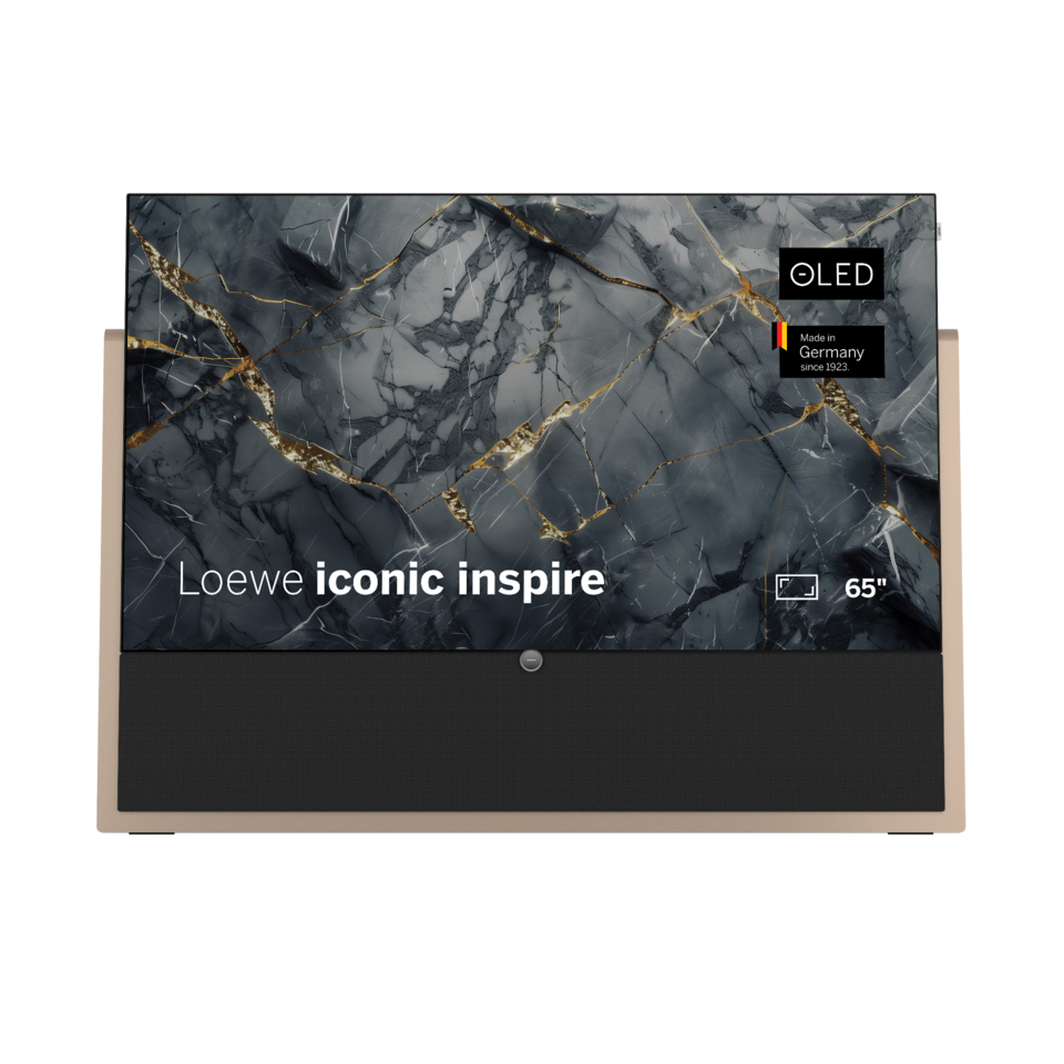 Loewe Iconic Inspire 65 Bronze: Premium 4K OLED Design-TV mit Syno-Stone Standfuß
