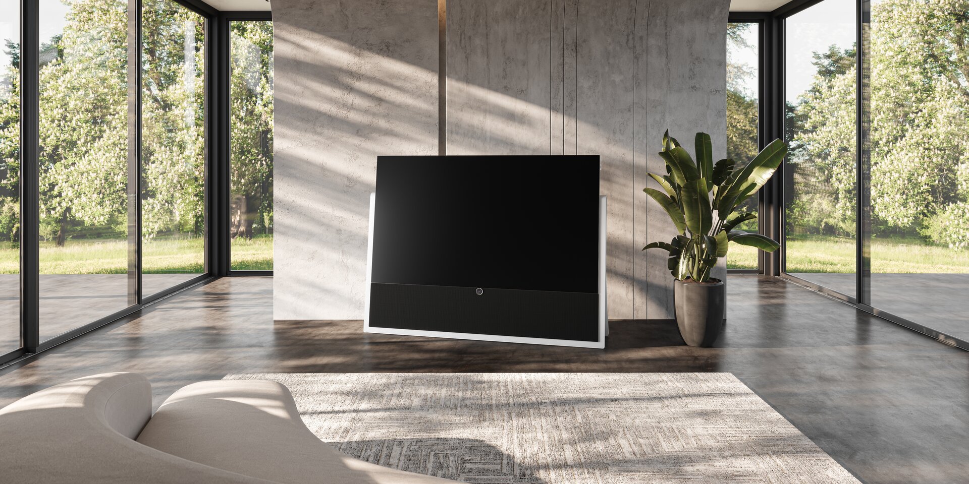 Loewe iconic inspire 55 Graphitgrau OLED TV mit integrierter Soundbar