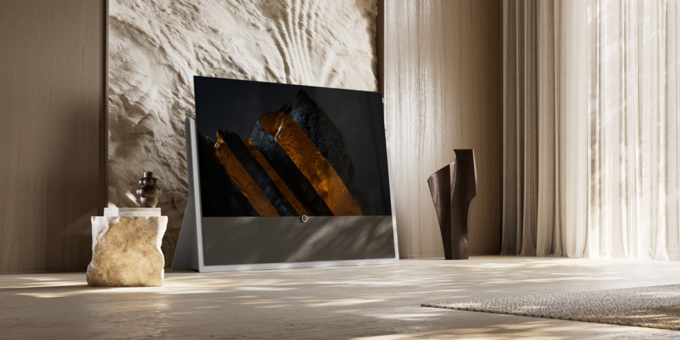 Loewe iconic inspire 55 Elfenbeinsand OLED Smart TV mit Soundbar