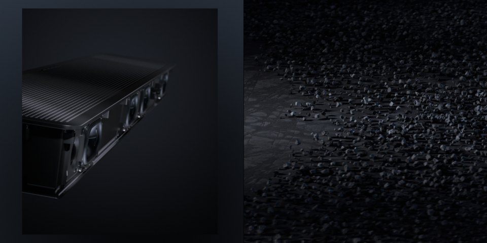 Loewe Iconic Inspire 65 OLED Smart TV aus echtem Midnight Marble
