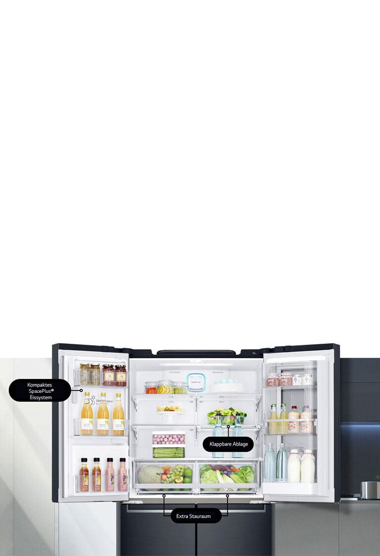 LG InstaView Side-by-Side Kühlschrank: 638L Multi-Door mit Eis- & Wasserspender