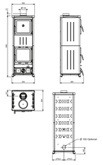 Lade das Bild in den Galerie-Viewer, Nova Forno Stahl Holzofen: 12 kW, integrierter Backofen, modernes Design, hohe Effizienz
