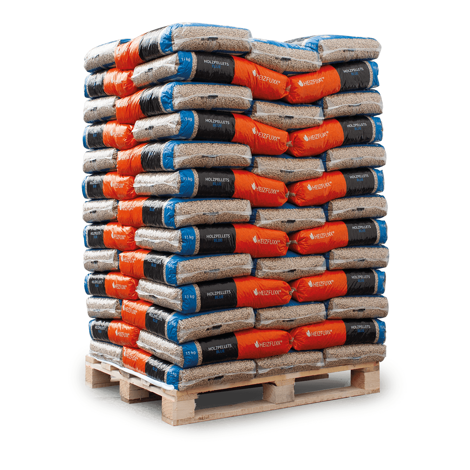 Heizfuxx® Blue Holzpellets: ENplus A1 zertifiziert, Weichholz, hoher Heizwert, umweltfreundlich, 65x15kg Palette