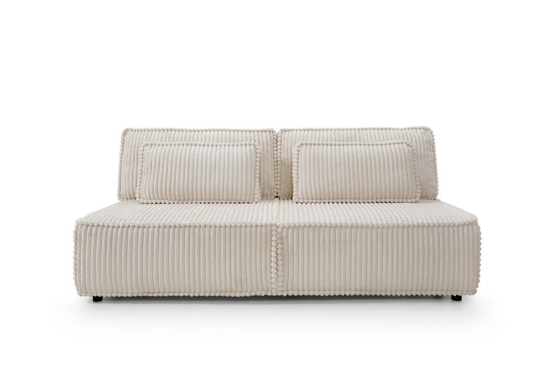 Elegantes Komma Schlafsofa: Design-Sofa mit Schlaffunktion und geräumigem Bettkasten