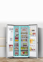Lade das Bild in den Galerie-Viewer, LG InstaView Side-by-Side Kühlschrank, 635L Kapazität, Eis- und Wasserspender, Smart
