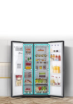 Lade das Bild in den Galerie-Viewer, LG GSLV71PZTE Side-by-Side Kühlschrank: 635L, Eis-, Wasser-, No Frost Technologie
