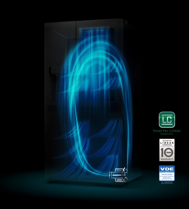 LG GSLC41EPPE Side-by-Side Kühlschrank Schwarz – 641L, Eis-/Wasser-Spender