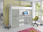 Lade das Bild in den Galerie-Viewer, Funktionelles Kinderhochbett Study mit integriertem Schreibtisch und Stauraum
