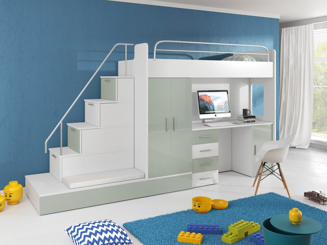 Abenteuerliches Kinderhochbett: Sicheres, Stilvolles, Platzsparendes Bett für Kleine Entdecker