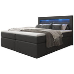 Lade das Bild in den Galerie-Viewer, Luxuriöses Repos Boxspringbett mit LED Beleuchtung, USB-Anschlüssen &amp; Komfort-Matratze
