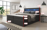 Lade das Bild in den Galerie-Viewer, Luxuriöses Repos Boxspringbett mit LED Beleuchtung, USB-Anschlüssen &amp; Komfort-Matratze
