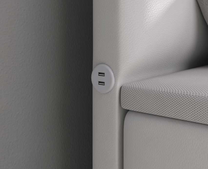 Luxuriöses Repos Boxspringbett mit LED Beleuchtung, USB-Anschlüssen & Komfort-Matratze
