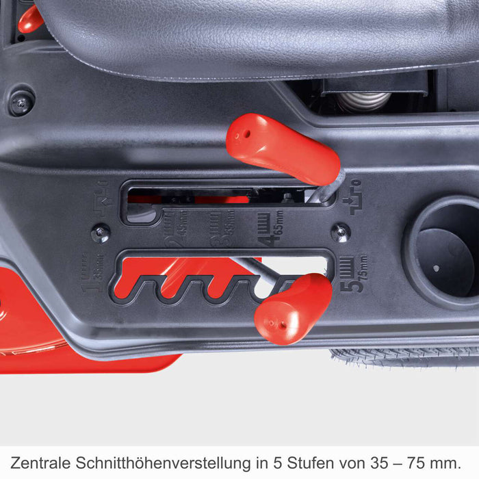 Scheppach MR230-61 Aufsitzmäher: 61 cm Schnittbreite, 6 PS Motor, 150L Fangbox