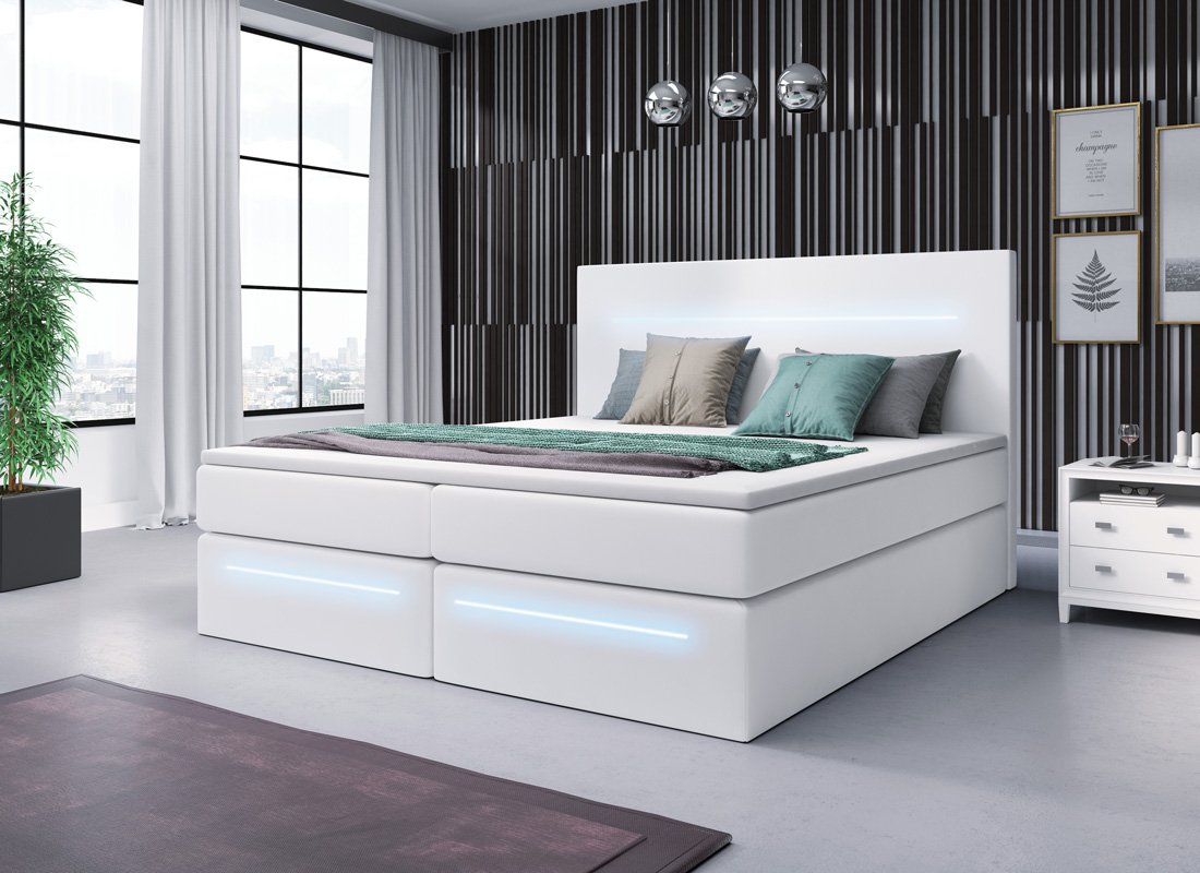 Luxuriöses Boxspringbett Séjour mit LED-Beleuchtung & Stauraum – Ultimativer Schlafkomfort
