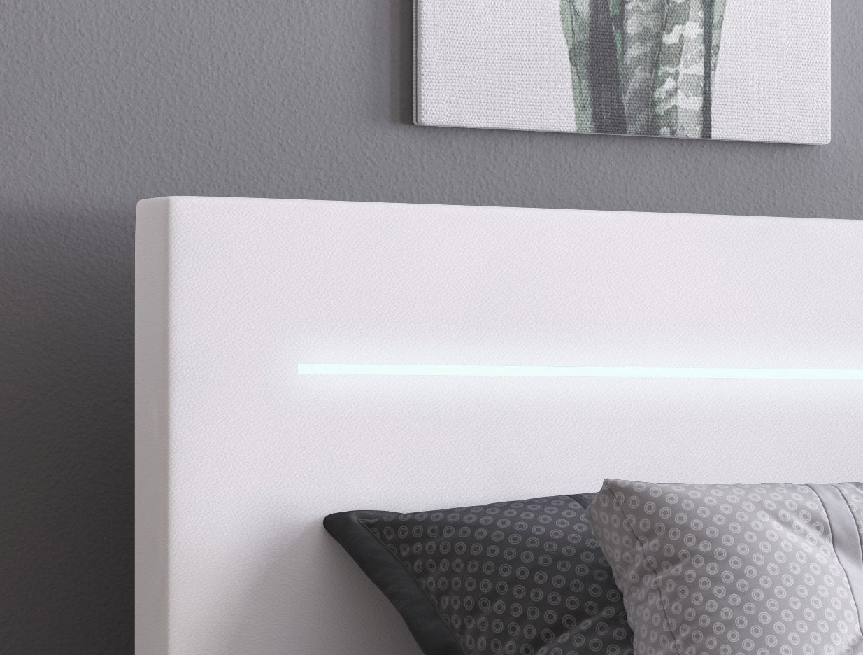 Séjour Boxspringbett mit LED-Beleuchtung, Kunstleder, Komfort, Taschenfederkernmatratze
