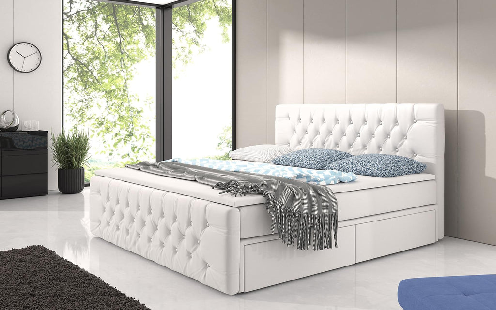 Sognare Boxspringbett Luxus Komfort mit Stauraum Schubladen Chesterfield Design