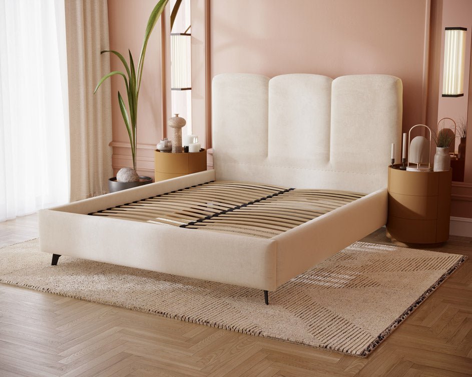 Mirella Designer Samt Polsterbett – Luxuriöser Komfort für Ihr Schlafzimmer