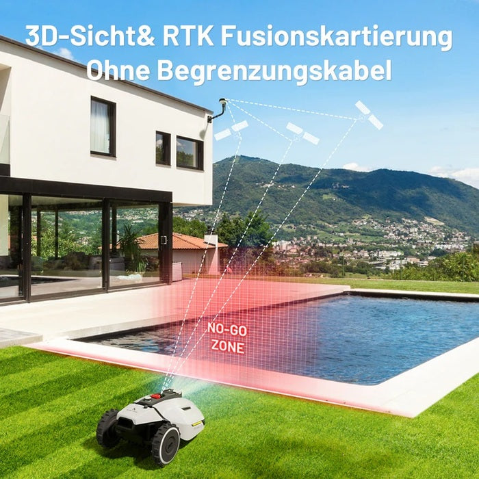 MAMMOTION YUKA 2000 Mähroboter – Kabelloser Rasenroboter für 2000m² ohne Kehr-Kit