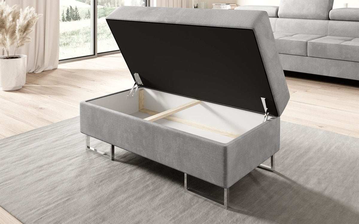 Jess Design Samt Beistellhocker mit Integriertem Stauraum – Vielseitiger Sitzwürfel