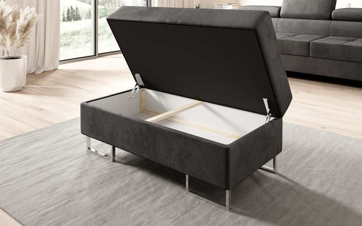 Jess Design Samt Beistellhocker mit Integriertem Stauraum – Vielseitiger Sitzwürfel