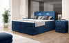 Luxuriöses Amélie Boxspringbett aus Samt mit LED-Beleuchtung und viel Stauraum