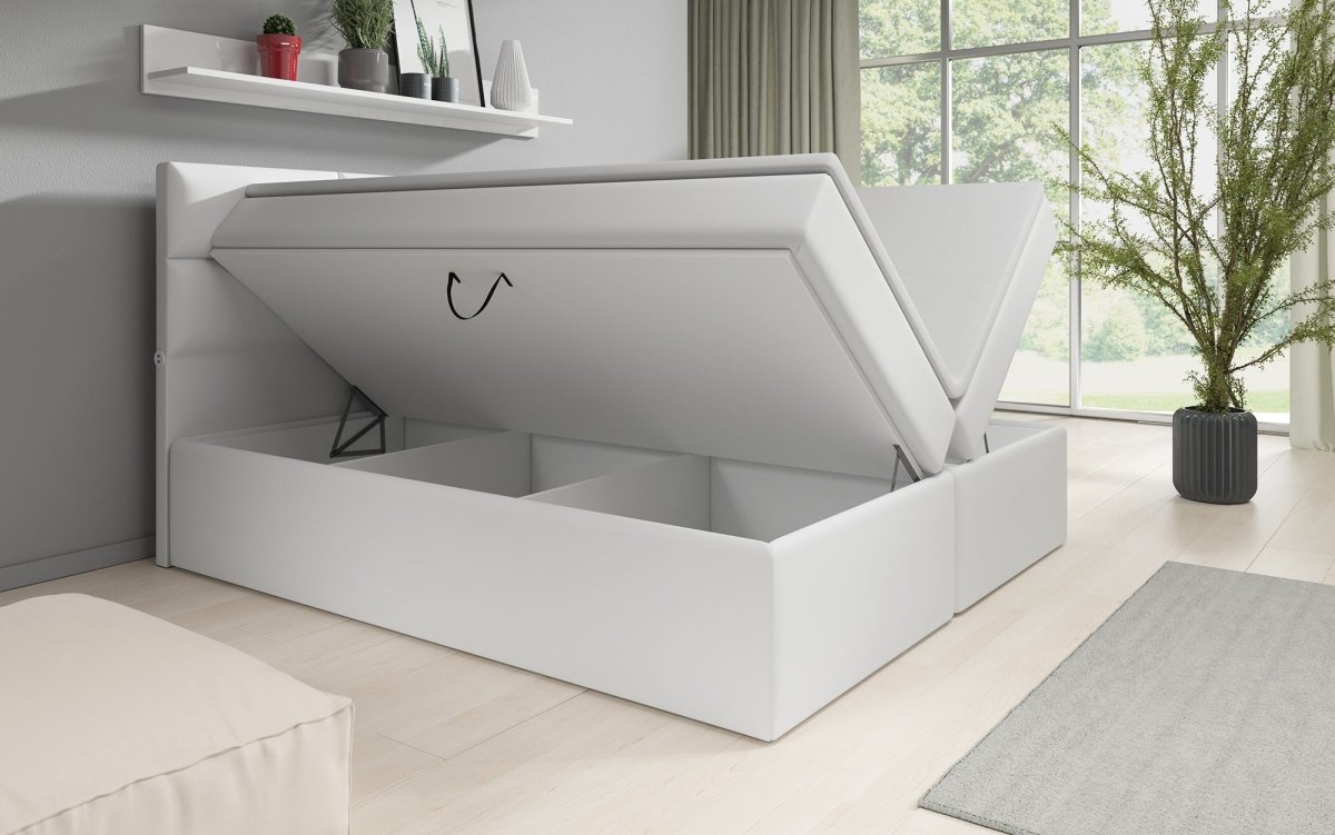 Carito Boxspringbett: Luxuriöses Schlafparadies mit 6 Stauraumfächern & USB-Ladeports
