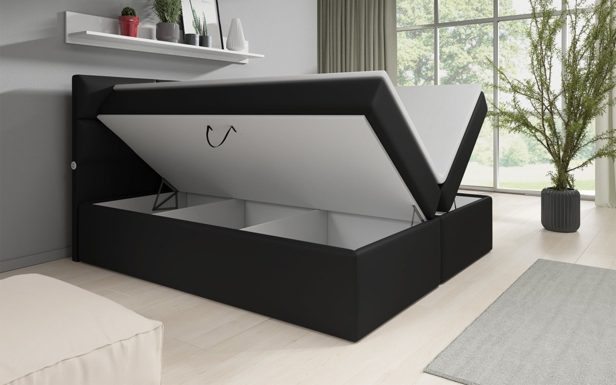 Carito Boxspringbett: Luxuriöses Schlafparadies mit 6 Stauraumfächern & USB-Ladeports